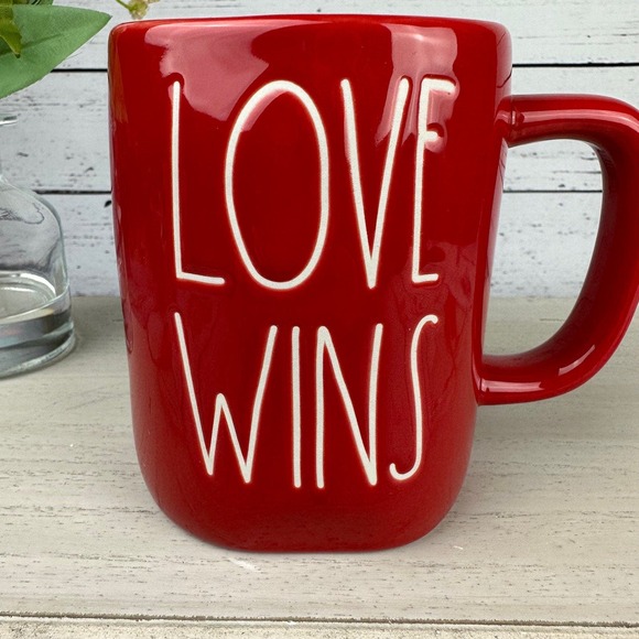 Rae Dunn Red Love Wins Valentine's Day Mug - Picture 2 of 5